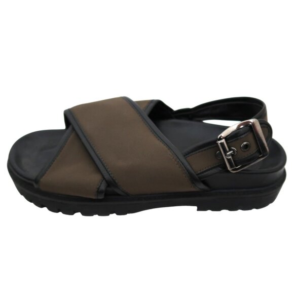 ZARA microfiber crisscross strap sandals NWT EU 39 US 8 Olive green - Picture 3 of 5